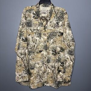 Game Guard Microfiber Vented Shirt Mens XL Long Sleeve Cactus Print Dove Season